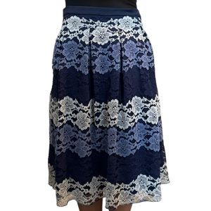 Eva Franco Blue Lace Skirt Size 10 Classic